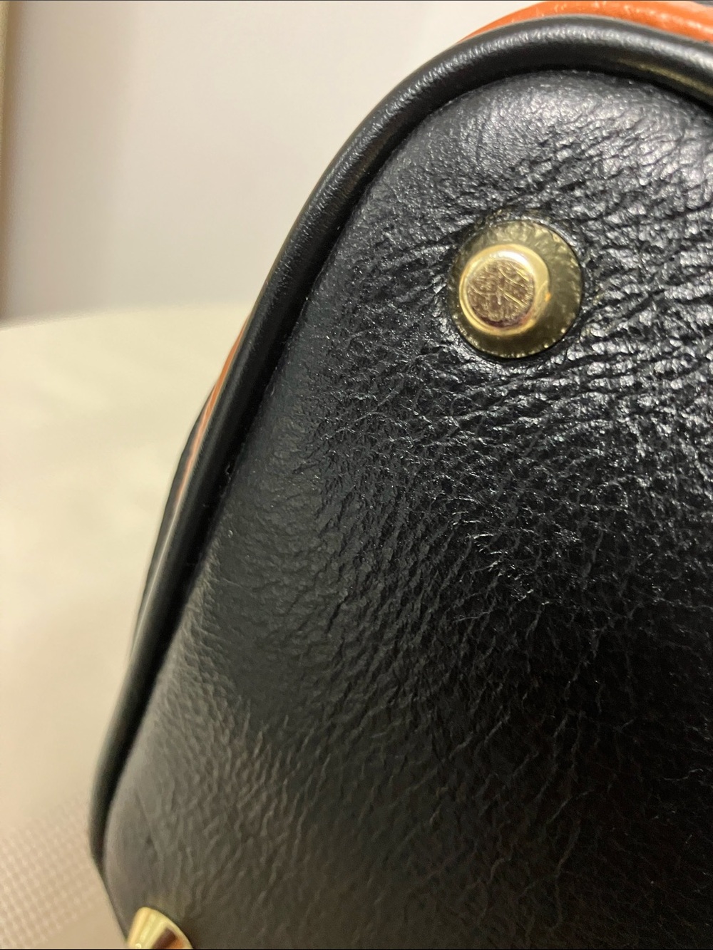 Valentina Convertible Leather Bucket Bag Cognac/Black - Picture 13 of 13